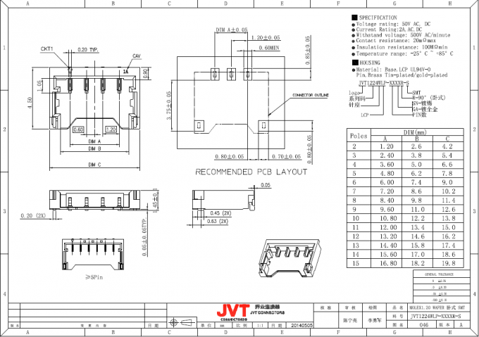 3 fil applicable plaqué or du noir de lancement du connecteur 1.2mm d'en-tête de carte PCB de Pin SMD 28#